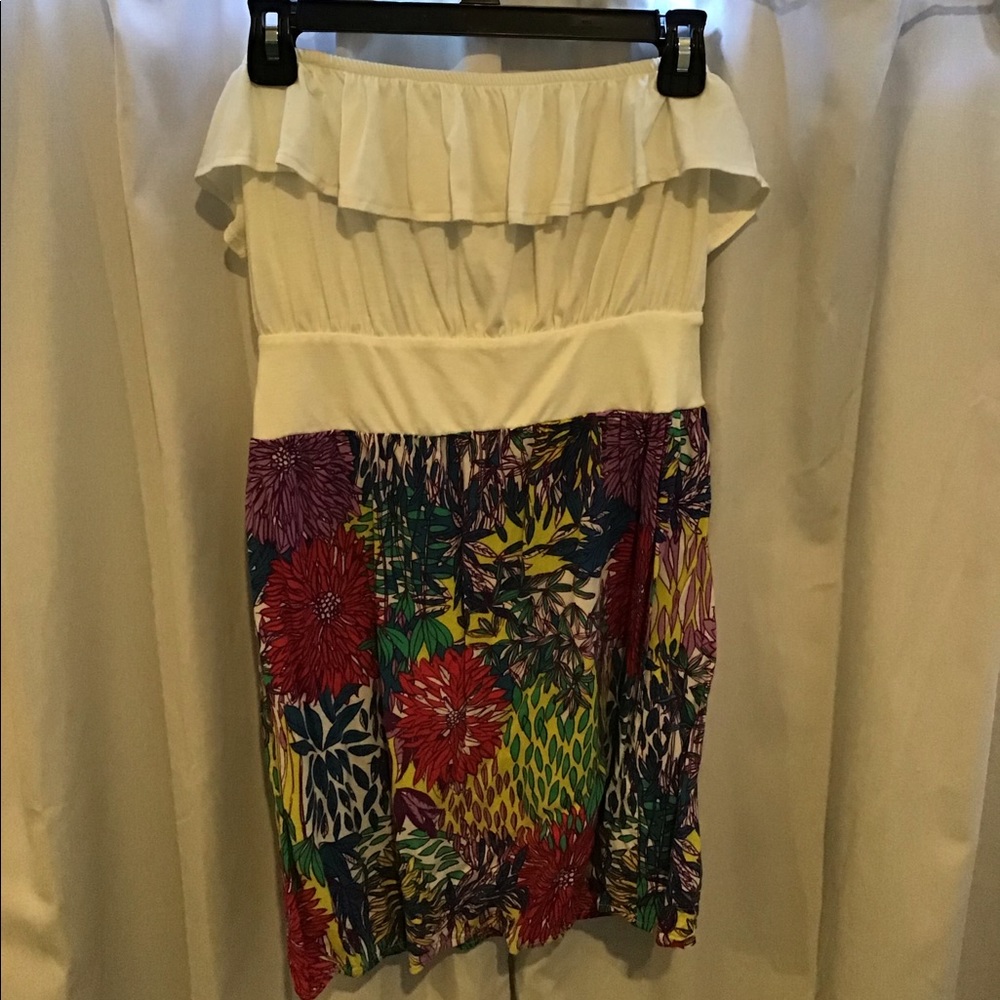 Strapless floral Summer Dress